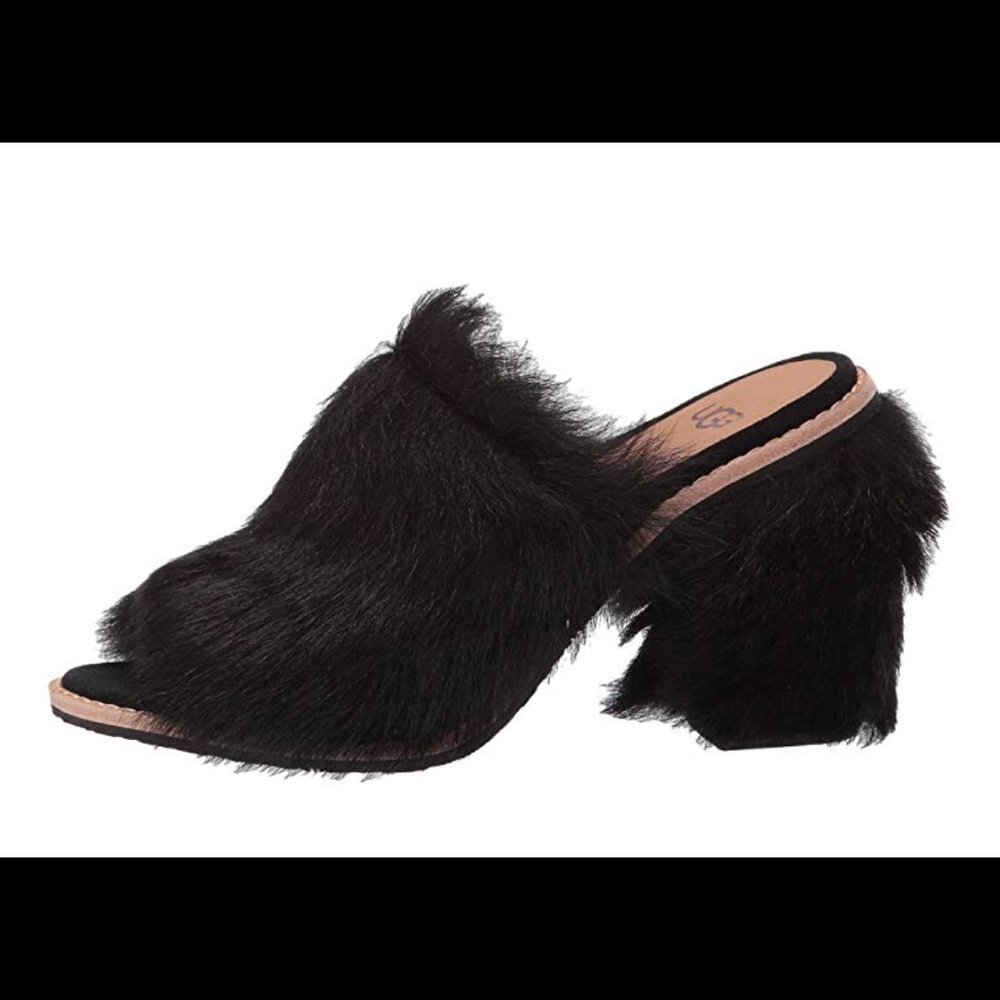Ugg Rosa Fluff heel black size 6 but euro 37